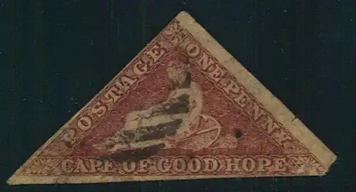 1857, 1 d brick red  watermark sideways with large to touched margins - SG 5 ab - ( cv £ 425,-)