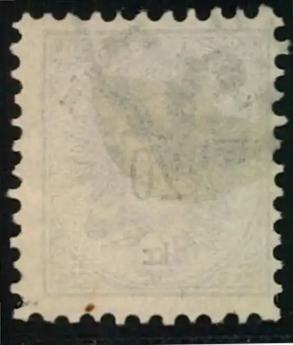 1883, 20 Kr. Wappen mit Zähnung 10 1/2 und Teilstempel. Michel Nr. 48 D - 400,-