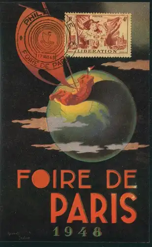 1948, Picture card "FOIRE DE PARIS"