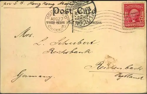 1904, HAWAII ppc from Honulu sent to Germany