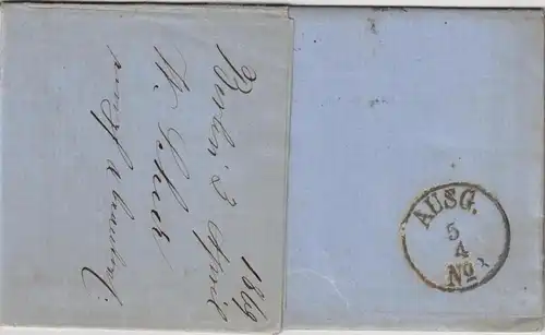 1868, "BERLIN POST-EXP. 1" blauer Ra3 auf frühem Brief mit 1 Gr. NDP - KBHW 160b (450 Punkte)