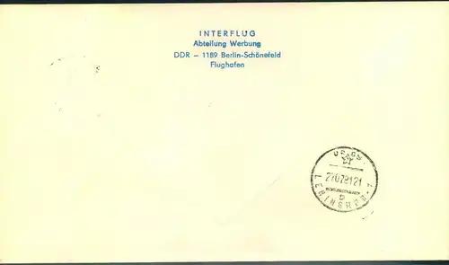 1981, Interflug Schönefeld-Leningrad, R-Zettel "1544 Staaken", 50 jahre Polarfahrt
