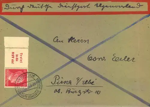 1944, "Deutsche Dienstpost Alpenvorland" schöner Brief ab SCHLANDERS