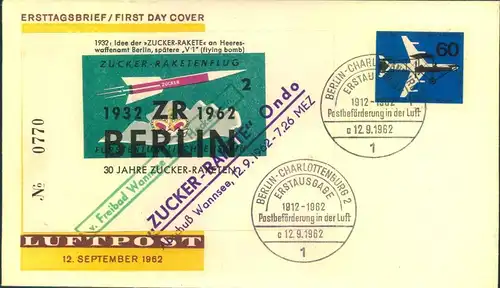 1962, "Zucker-Rakete Ondo", Abschuß Wannsee 12.9.62