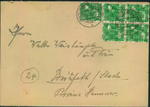 1948, 10 Pfg. Netzaufdruck per 5 auf Brief ab "BERLIN-CHARLOTTENBURG 2z 229.6.48"