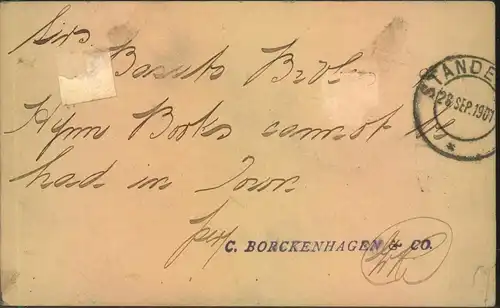 1900, "1/2 d." on "Half Penny" stationery card via JOHANNESBURG to Standerton