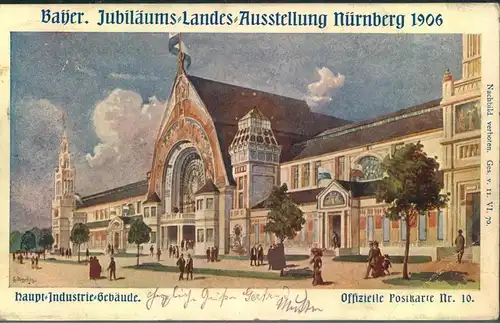 1906, 5 Pfg. Privatganzsachenkarte "Bayer. Jubiläums-Landesausstellung Nürnberg"