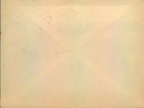 1944, Vordruckbrief "RHENANIA, Paris" frankiert nach Duisburg. Zensur Durchlaufstempel "A.x.", Paris