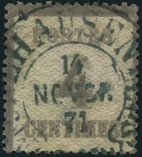 1871, 4 Cent. Type II mit zentrischem Hufeisenstempel "MÜLHAUSEN ELS.