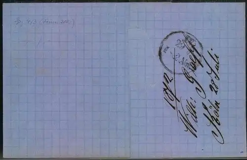 1872, "COELN". Hufeisenstempel, klarer Abschlag auf Faltbrief mit 1 Gr. kleiner Schild