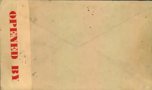 1942 (ca.), censored letter sent from a soldier stationed in JINJA (Uganda) home(?) to Bombay, India