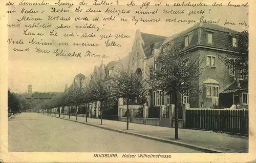 DUISBURG, 1918: Kaiser Wilhelmstrasse, gelaufen, Feldpost