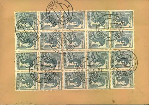 1948: schöne Zehnfachfrankatur 20-mal 12 Pfg. Arbeiter auf Doppelbrief ab SOHLAND (KR. BAUTZEN) 28.6.48