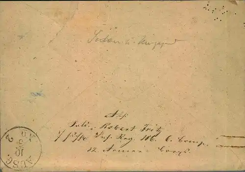 1870/1871, Feldpostbrief "K. PR. FELD-POST RELAIS No. 25" nach Suhl