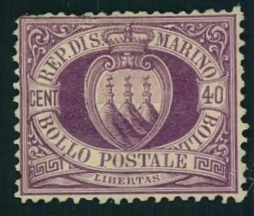 1877, 40 Centesimi violett without gum