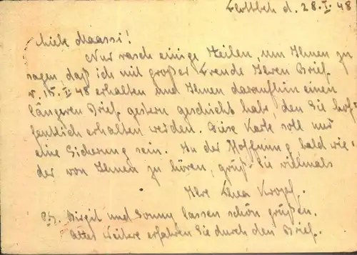 1948, 10 Pfg. Ganzsachenkarte mit 2-mal 10 Pfg. Zustz auf Auslandskarte ab HAMBURG nach Holland