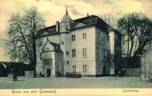 Gruss aus dem Grunewald, 1909, Bz. Berlin, Jagdschloss,