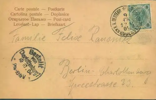 1904, "K.K. OESTERR  SCHIFFSPOST AM BODENSEE" auf Postkarte von Lindau