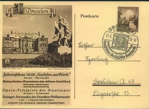 1938, Sonderkarte "Sachsen am Werk"