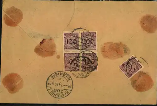 1924, Wertbrief über 2000 Rentenmark mit hoher 10,50 RM-Frankatur