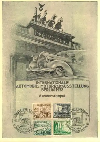 19838, INTERNATIONALE AUTOMOBIL- UND MOTORRADAUSSTELLUNG, Sonderblatt