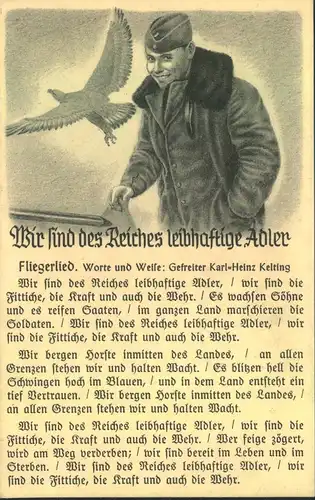 1940 (ca.). seltene Propagandakarte "Wir sind des Reiches leibhaftige Adler", sauber ungebraucht