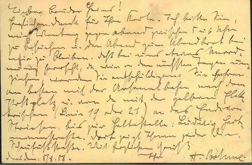 1908, GSK ab DRESDEN in Ort adressiert nach gesandt nach Eibenstock mit Nebenstempel "Aus dem Briefkarten"