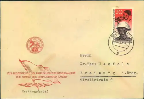 1958, 20 Pfg. "Pappchinese" auf Brief ab "GRABOW (MECKL.) 7.11.58 - 9."