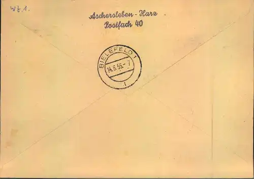 1956, Einschreiben 2. Gewichtsstufe mit MH-Blatt 6 A ab ASCHERSLEBEN