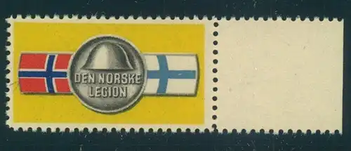 1940, "DEN NORSKE LEGION" postfrische Verschluss-Vignette