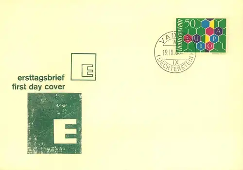 1960, EURPA - CEPT, FDC, Liechtenstein