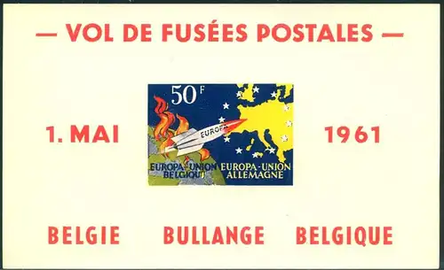 1961, vignette "VOL DE FUSÉES POSTALES"