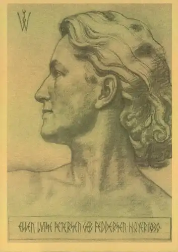 1939, Ungebrauchte Willrich-Karte "Ellen Petersen, geb. Feddersen - Hoyer