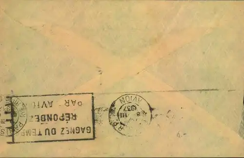 1937, airmail business latter "SYDNEY" to France