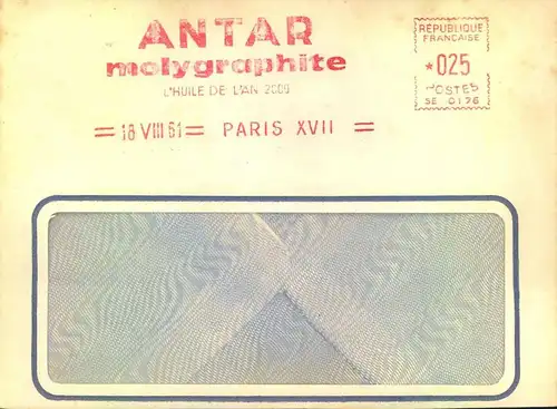 1951,advertising cover "ANTAR - PÉTROLES DE L 'ATLANDIQUE"