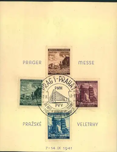 1941, Böhmen und Mähren; Sonderblatt PRAG 1