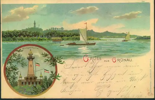 1906, "Gruß aus Grünau", gelaufen