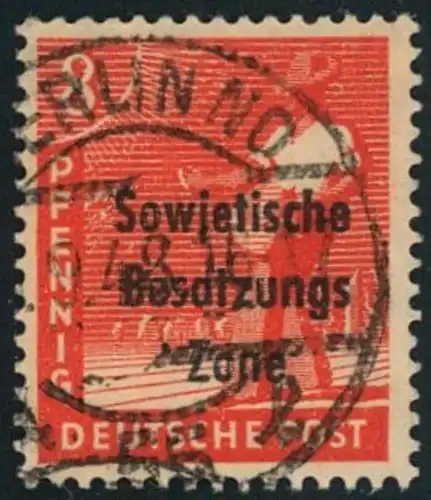 1948, 40 Pfg. AS m. Maschinenaufdruck gestempelt, bessere Farbe "aa", Geprüft Paul BPP