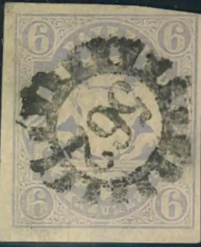 1867, 6 Kreuzer Wappen mit gMR "562", Wegscheid