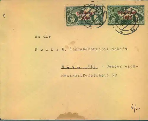 1934, letter from KATOWICE franked with 30 Gr. "Challenge 1934 (2)