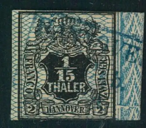 1856,  1/15 Thaler mit Unterdruck und rechter Randleiste