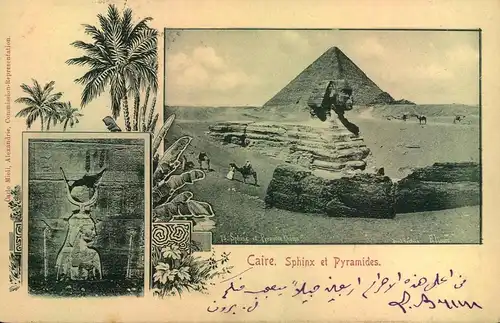 1902, picture card from ALEXANDRIA to Paris.