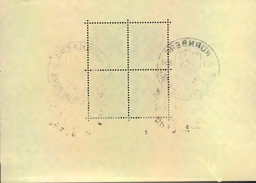 1937, Block 11 mit SSt "NÜRNBERG Reichsparteitag"