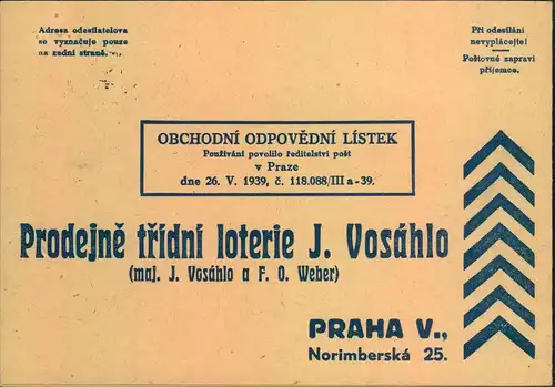 1940, Werbekarte mit 10 Pfg. für Massendrucksachen