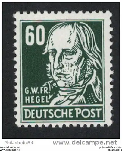 60 Pfg. Hegel schwarzgrün postfrisch, Bestprüfung Paul BPP