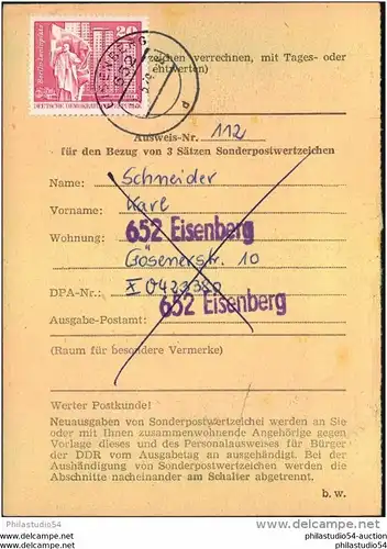 Postausweis mit Zusammendrucken aus Rosen-MH, RR!