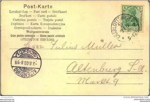 1903, Grunewald, Jagdschloss, Stempel CHARLOTTENBURG,