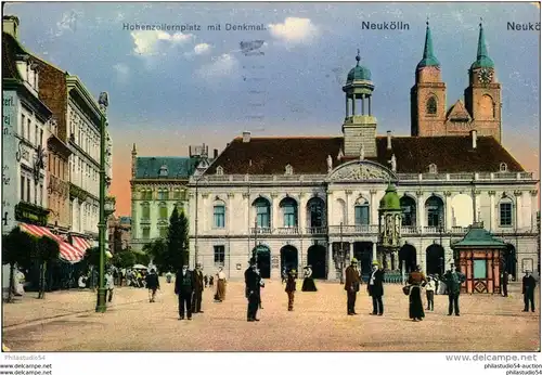 1915, Hohenzollernplatz mit Denkmal, Neuköln, als Feldpostkarte gelaufen,