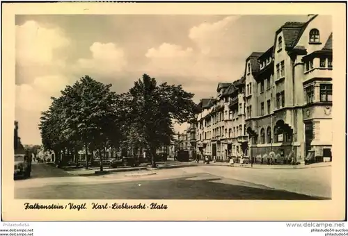 1957, FALKENSTEIN i. Vogtl., Karl-Liebknecht-Platz,