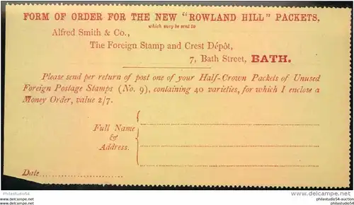 Advertisement "The Rowland Hill Stamp Packets"